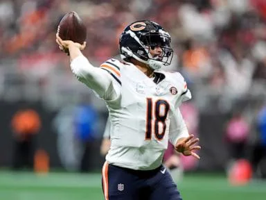 Caleb Williams completes first 12 passes in return after missing 3 games as Bears top Falcons 31-23