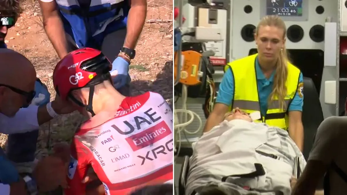 El brutal accidente que sufrió el ciclista Tadej Pogačar y lo obligó a abandonar en la Vuelta a España: el parte médico