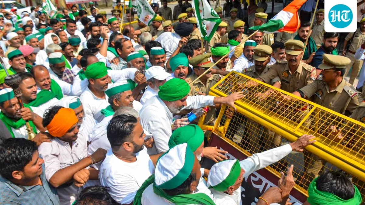Farmers stopped at Noida-Delhi border amid CJP protest