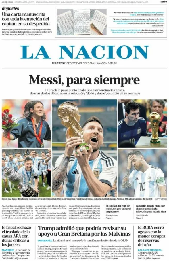 Portadas latinoamericanas de este martes 1 de septiembre de 2026