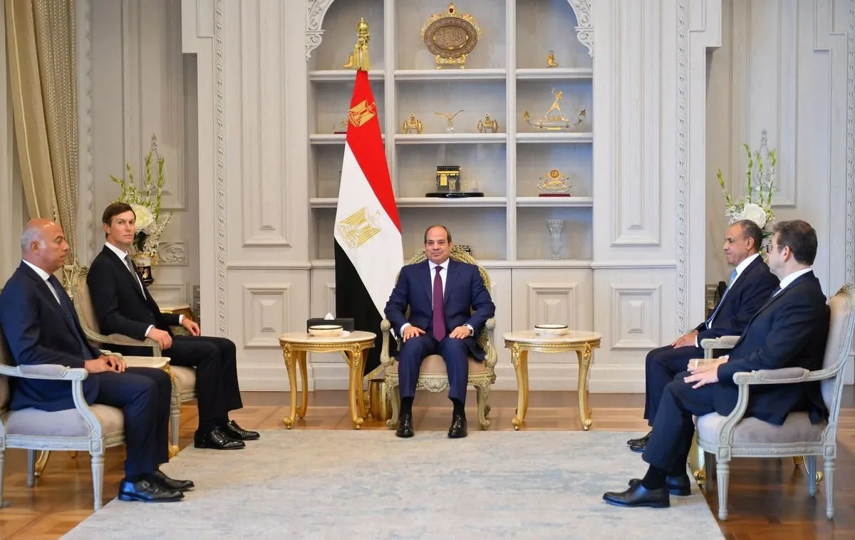 Jared Kushner se reunió con el presidente egipcio para impulsar el plan de paz de Estados Unidos en Gaza