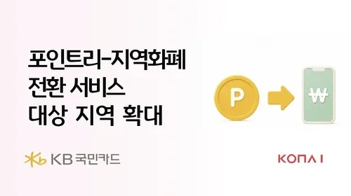 KB국민카드, 포인트리-지역화폐 전환 서비스 지역 54곳으로 확대