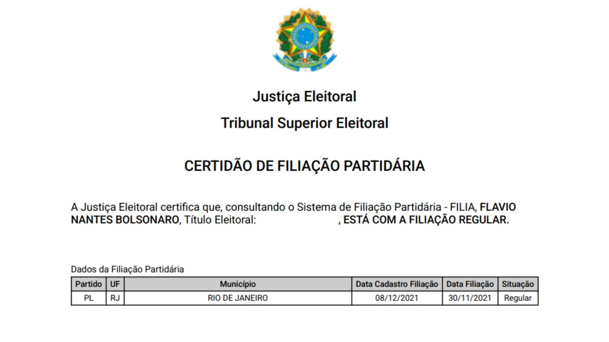 Flávio Bolsonaro volta a ser filiado ao PL; TSE cancelou vínculo com o Missão
