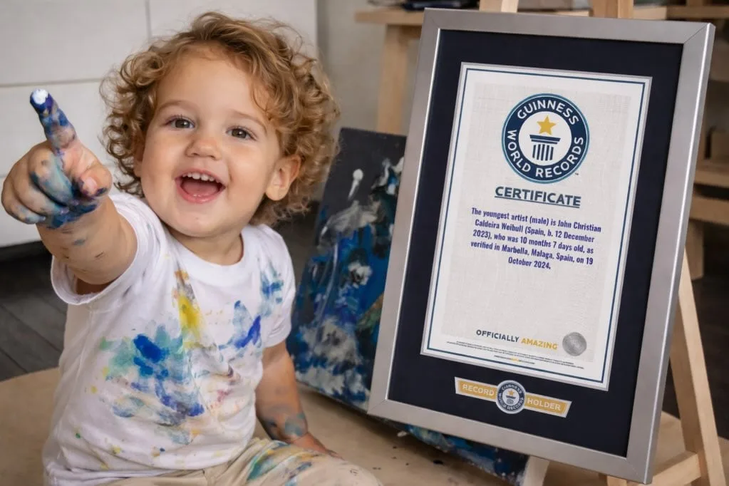 El niño nacido en Marbella que empezó a dibujar con cinco meses y consiguió un récord Guinness antes de cumplir un año