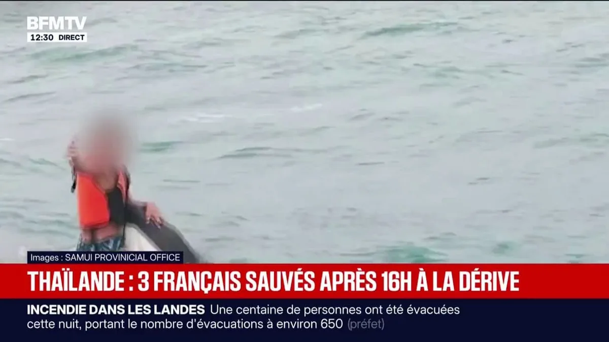 Thaïlande: un Français et ses deux fils de 5 et 7 ans secourus en mer après plus de 16 heures à la dérive