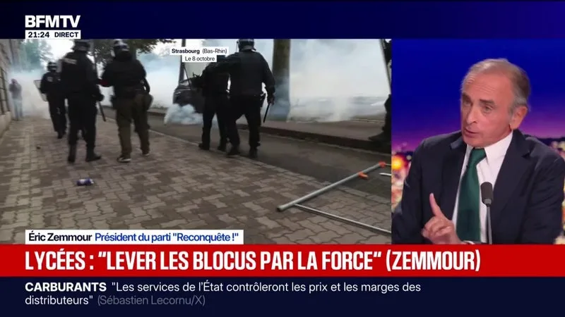Mobilisation lycéenne: "Moi je pense qu'il n'y a pas de violences policières, c'est un oxymore", déclare Éric Zemmour, président du parti Reconquête