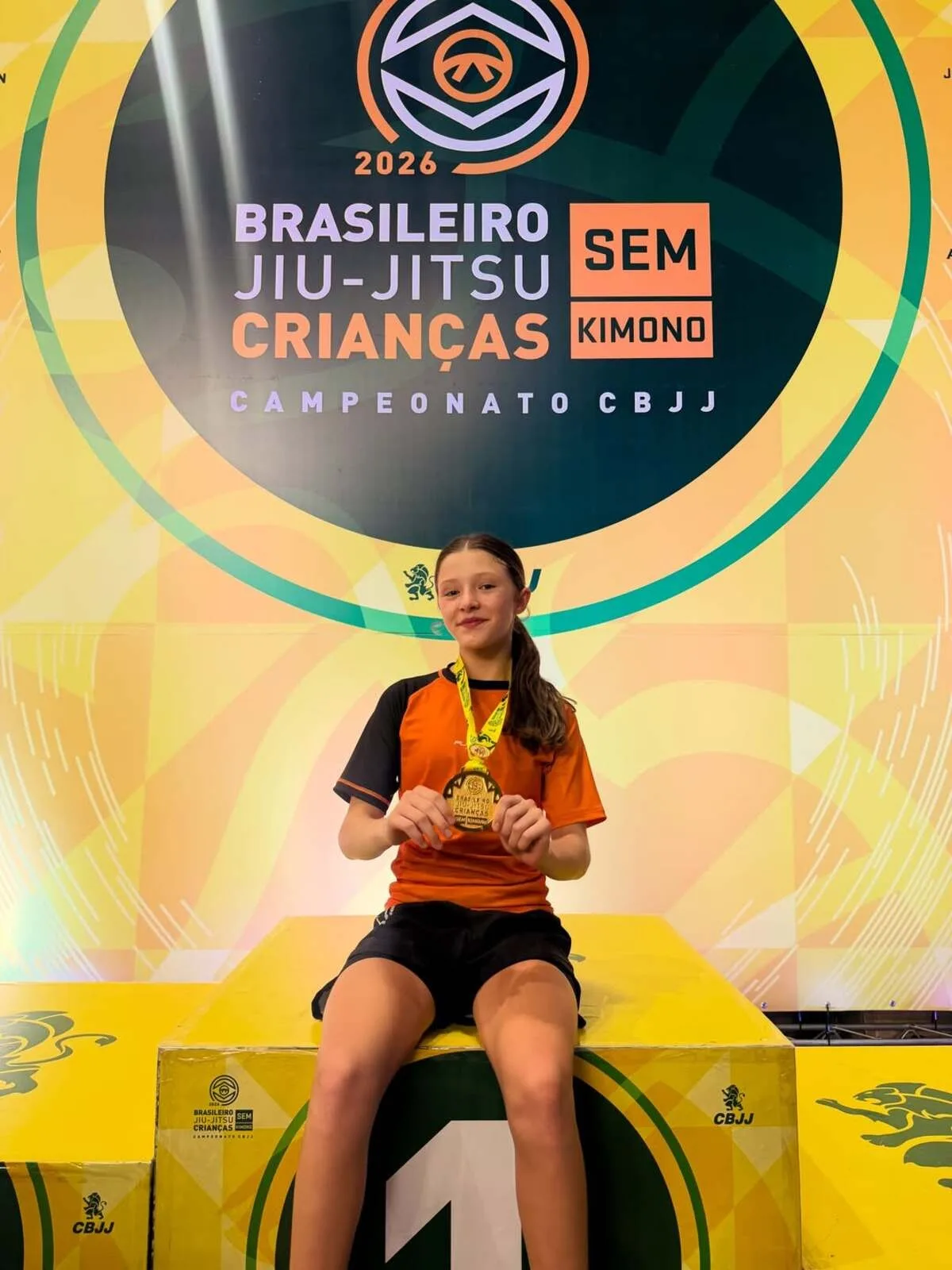 Catarinense é campeã do Brasileiro de Jiu-Jitsu Crianças Sem Kimono