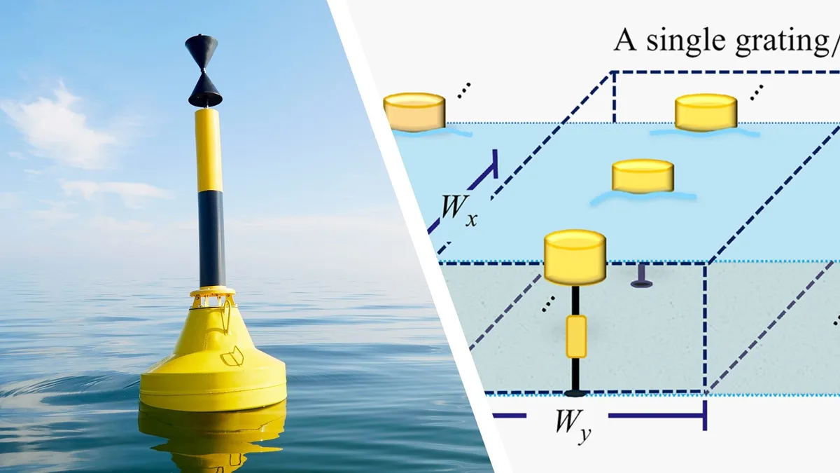 Researchers say fields of house-sized buoys capture 90% of wave energy