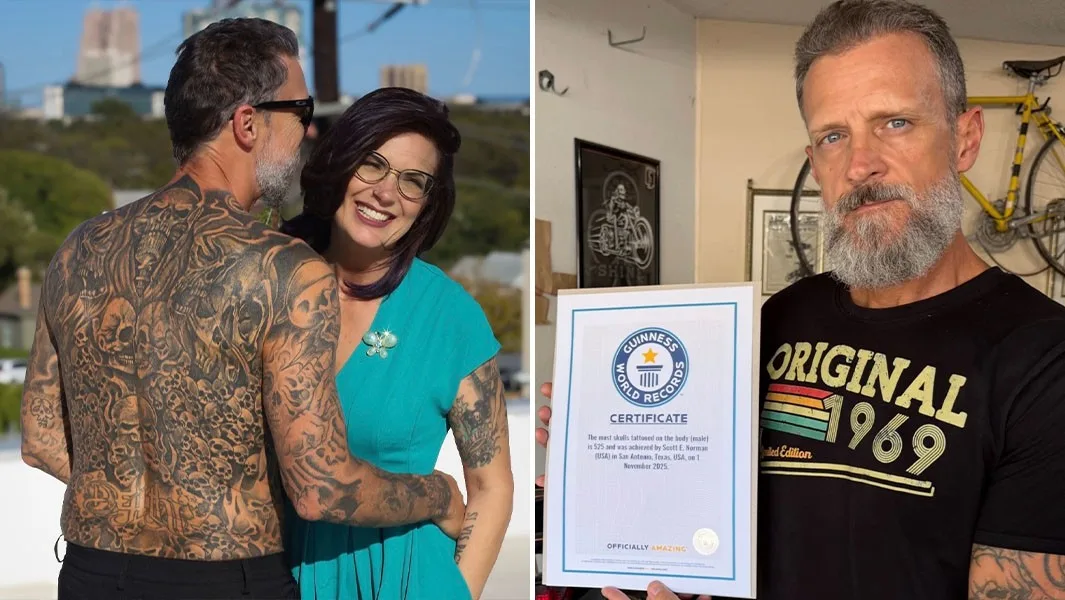 Americano bate recorde com mais de 500 caveiras tatuadas pelo corpo