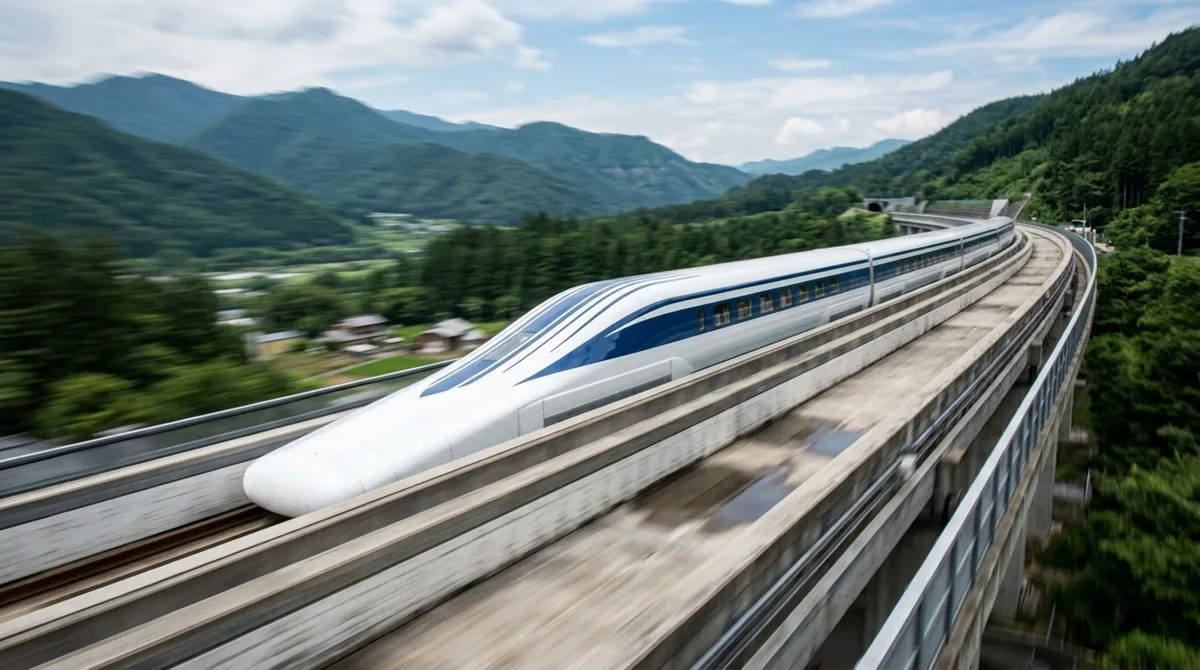 Viaje a mais de 500 km/h flutuando sobre a guia no trem magnético japonês que praticamente elimina o contato com os trilhos