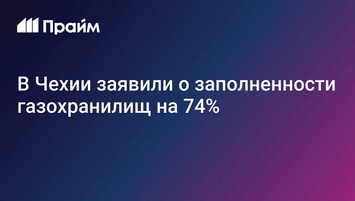 В Чехии заявили о заполненности газохранилищ на 74%