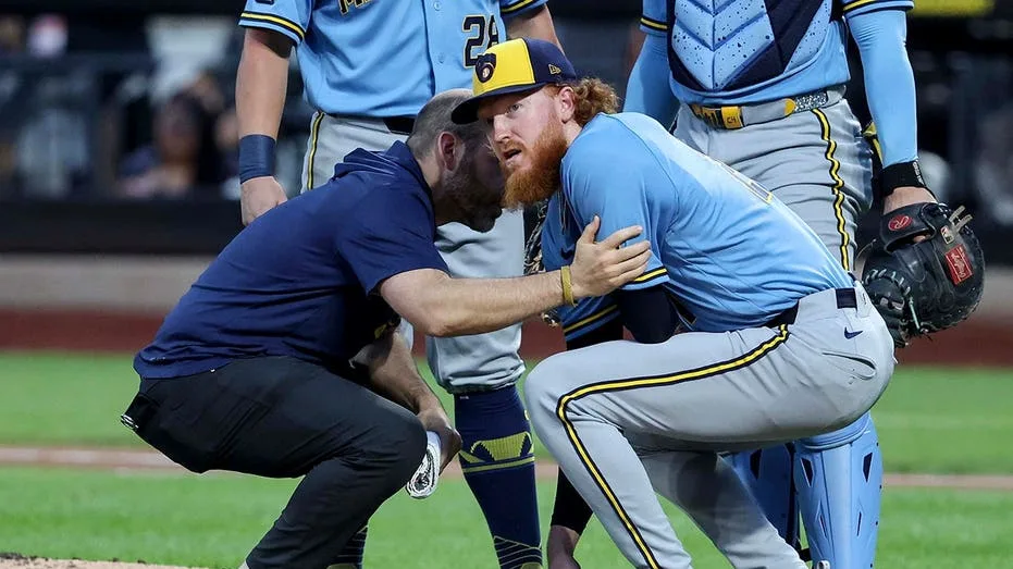 Brewers starter gets drilled with 106 mph line drive in terrifying moment, leaves game after one pitch