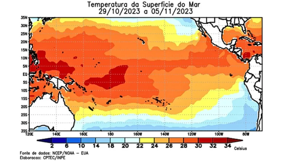 Super El Niño atinge 95% de chance de intensidade ‘muito forte’ e se aproxima do pico, alerta NOAA