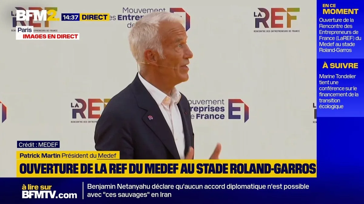 Patrick Martin, président du Medef: "Comment ne pas s'alarmer face à la médiocrité de nos performances économiques et sociales?"