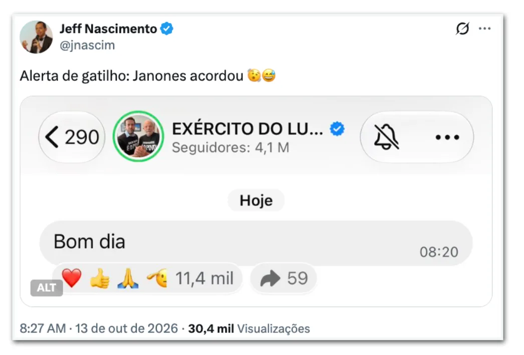 Convocação de Janones no “Exército do Lula” vira meme nas redes sociais
