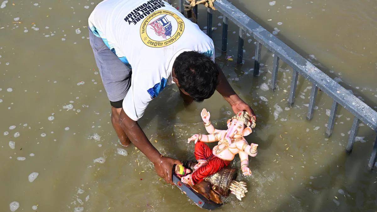 1.84 lakh Ganesh idols immersed across five city corporations in Bengaluru on Monday