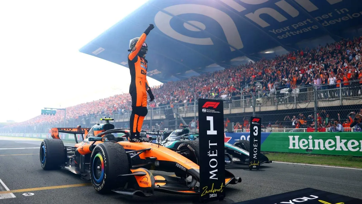 Norris vence GP da Holanda em corrida com chuva e caos; Bortoleto chega em 13º