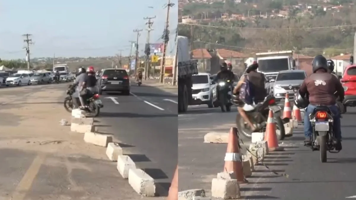 Condutores tentam driblar bloqueios e congestionamento em obra de viaduto na entrada do Dirceu; veja flagrantes