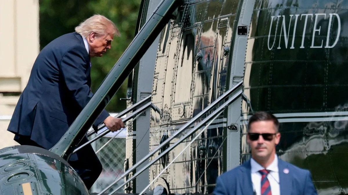 Trump helicopter's close call with passenger jet amid White House building work