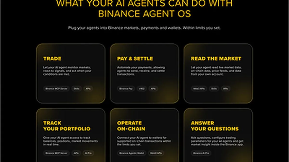Binance Introduces Agent OS to Connect AI Applications to Financial Infrastructure