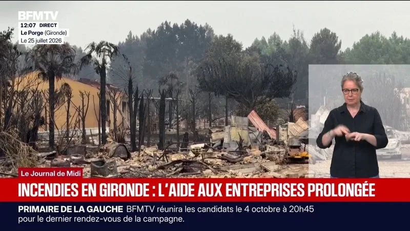 Incendies en Gironde: l'aide aux entreprises prolongée jusqu'au 4 octobre
