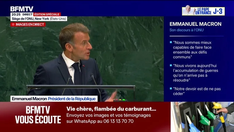 Emmanuel Macron à l'ONU: "Nous devons nous réengager pour trouver des solutions concrètes et bâtir la paix"