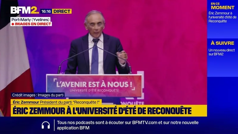 Éric Zemmour, président du parti Reconquête! : 'Il faut ce que je réclame depuis des années, la remigration"