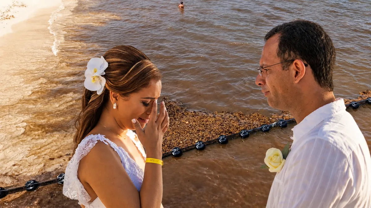 Y vivieron ‘ensargados’ para siempre: Sargazo en el Caribe mexicano ‘echa a perder’ más de 10 mil bodas