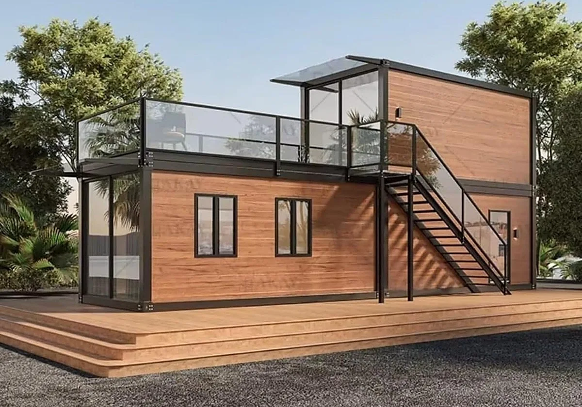 La casa prefabricada de Amazon por menos de 18.000 euros con dos pisos, terraza y estructura de acero de alta resistencia
