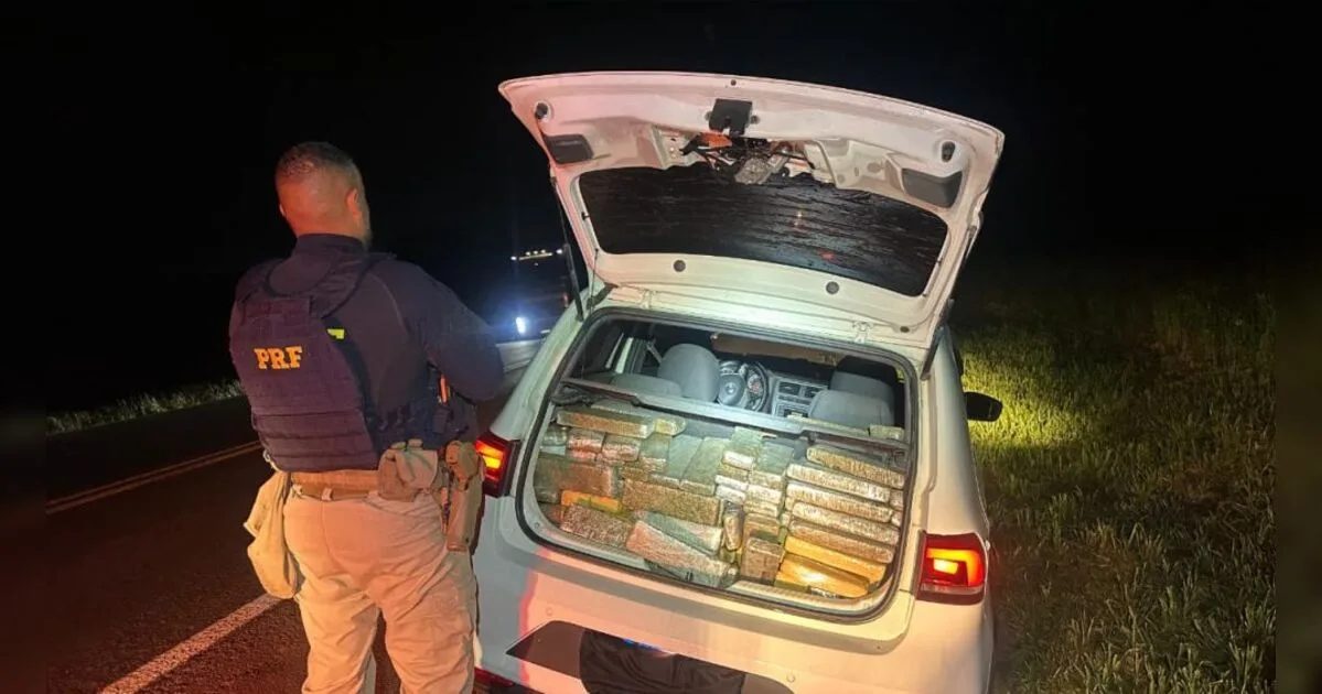 Motorista foge a pé e deixa 282 quilos de maconha após perseguição da PRF no PR