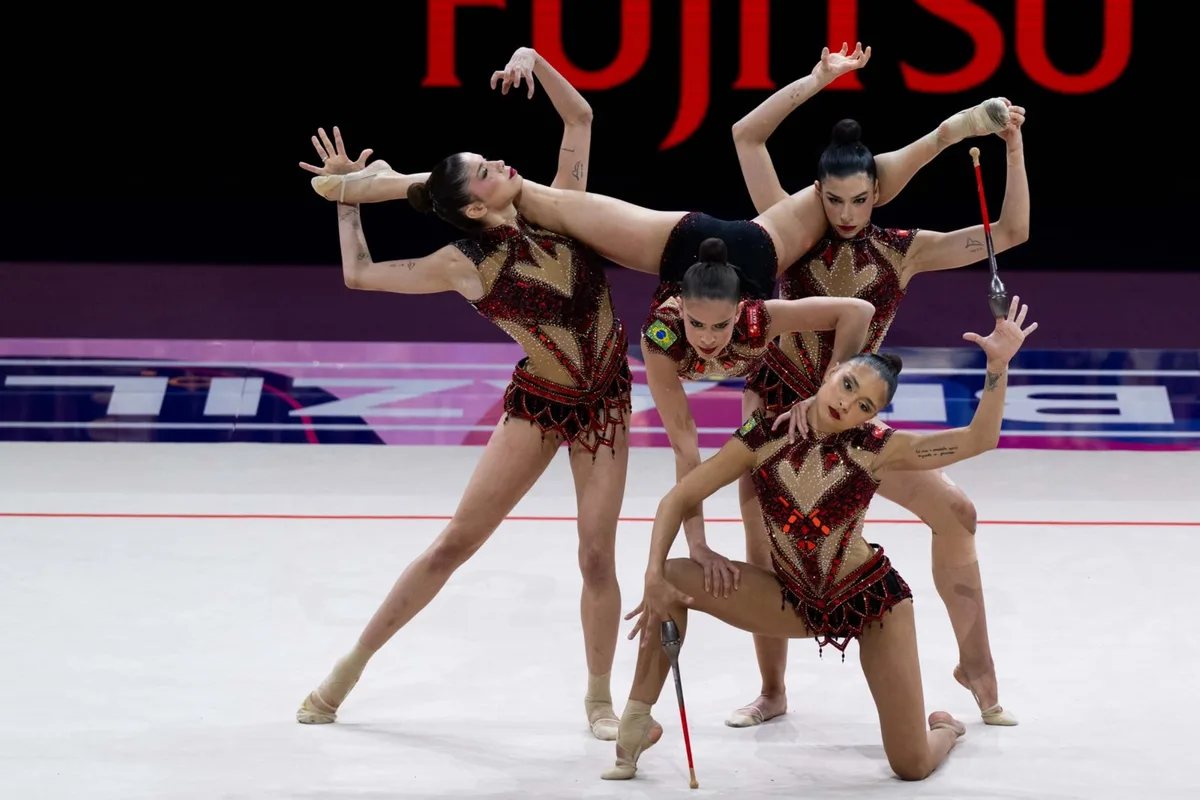 Mundial de Ginástica: conjunto brasileiro faz a 2ª maior nota do dia