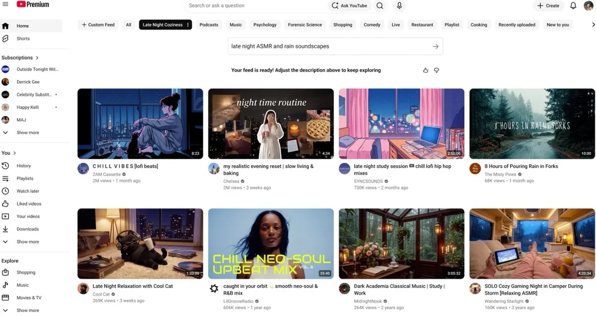 YouTube permitirá crear 'feeds' personalizados para los espectadores y amplía sus herramientas de IA para creadores