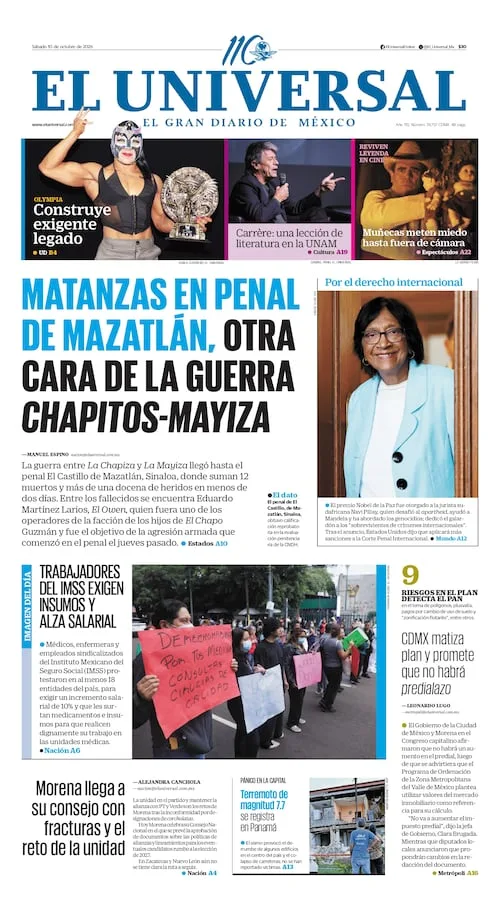 Portada impresa del 10 de octubre de 2026