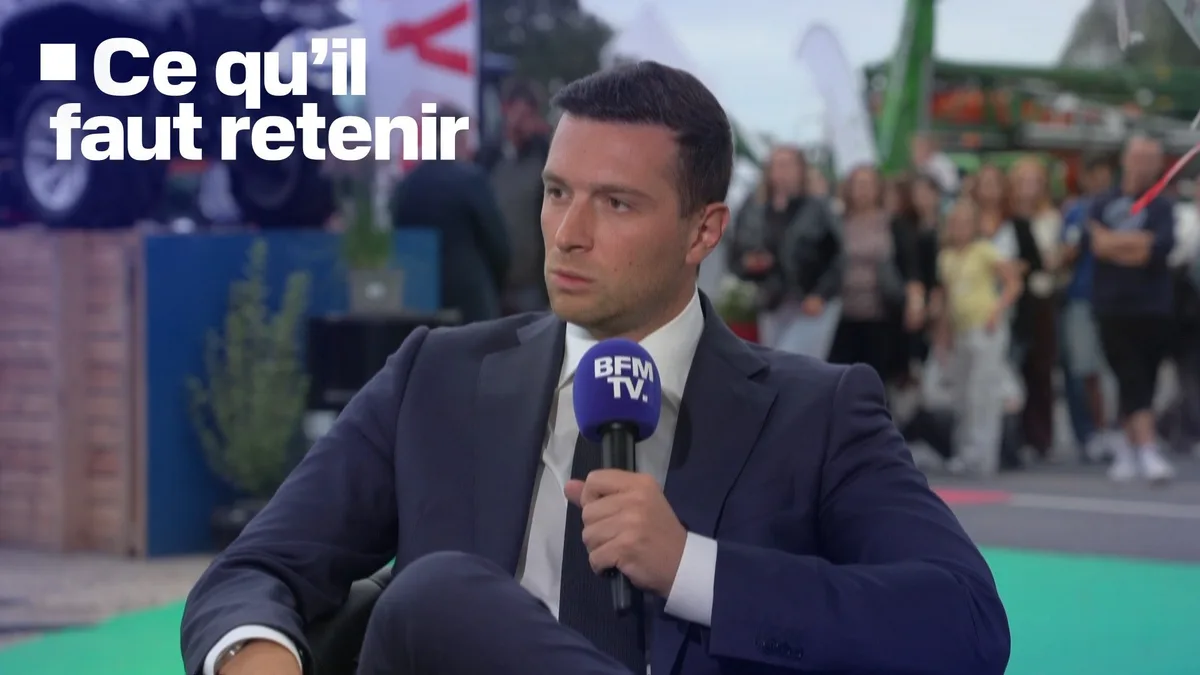 Relation avec Marine Le Pen, référendum sur l'immigration, retraites... Ce qu'il faut retenir de l'entretien de Jordan Bardella sur BFMTV