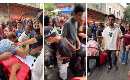 Polémica por video viral de Alex Serrano; transeúntes rompen la caja de regalos y se llevan el dinero en plena vía pública