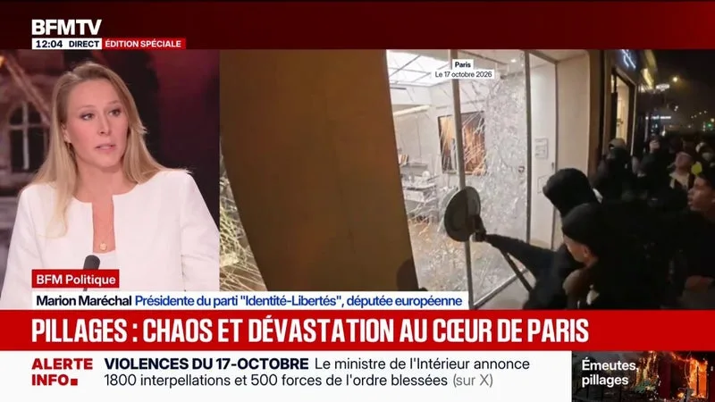 Violences en marge des manifestations: "Je suis sous le choc", "on a une convergence des haines" réagit Marion Maréchal, eurodéputée, présidente du mouvement Identité-Libertés