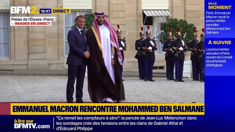 Emmanuel Macron reçoit le prince saoudien Mohammed ben Salmane à l'Élysée