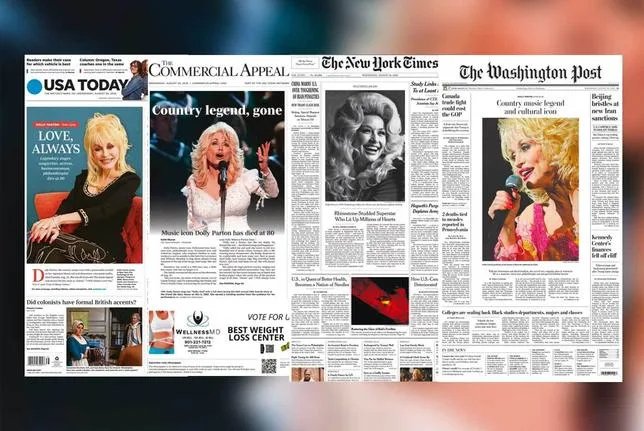 La mort de Dolly Parton, “légende” et “force fédératrice”, à la une de la presse américaine
