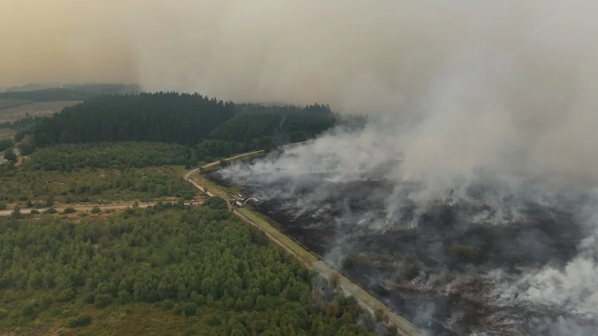 VÍDEO: Drone captura maior incêndio florestal da história da Bélgica