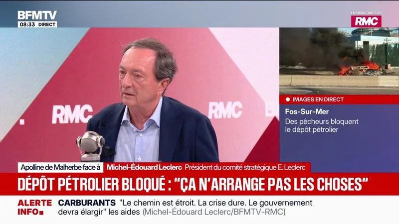 Blocage du dépôt pétrolier de Fos-sur-Mer: "Ça n'a pas de logique, ça ne fera que paralyser", assure Michel-Édouard Leclerc