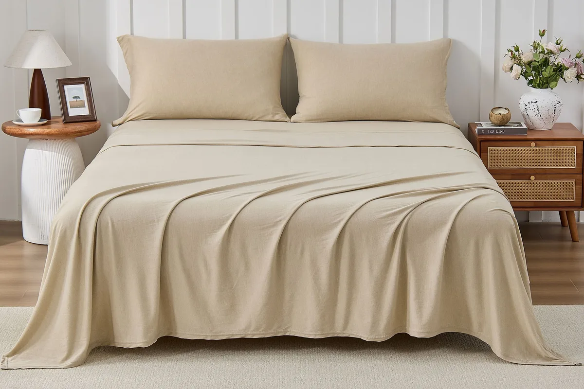 This Kathy Ireland sheet set feels like your favorite T-shirt, and it’s $40