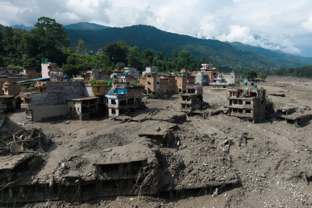 Wall of mud and debris floods communities in Nepal and Tibet