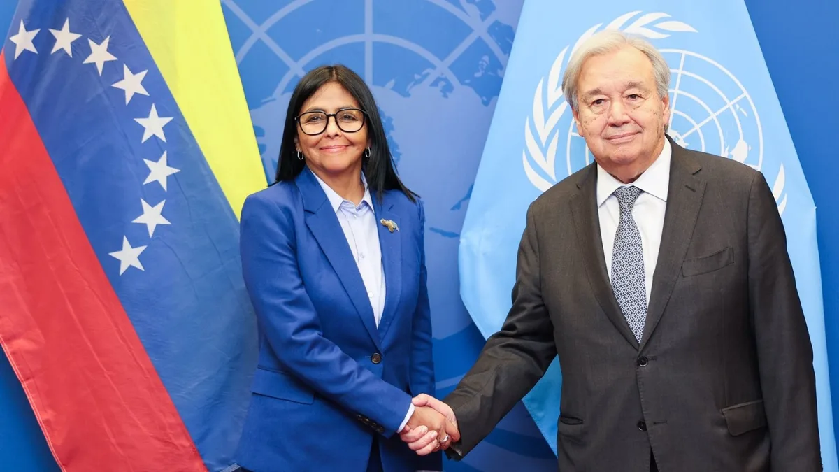 VIDEO | Delcy Rodríguez sostuvo encuentro con António Guterres en la sede de la ONU #22Sep
