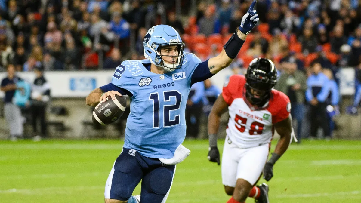 Argos QB Chad Kelly full participant in practice after injury