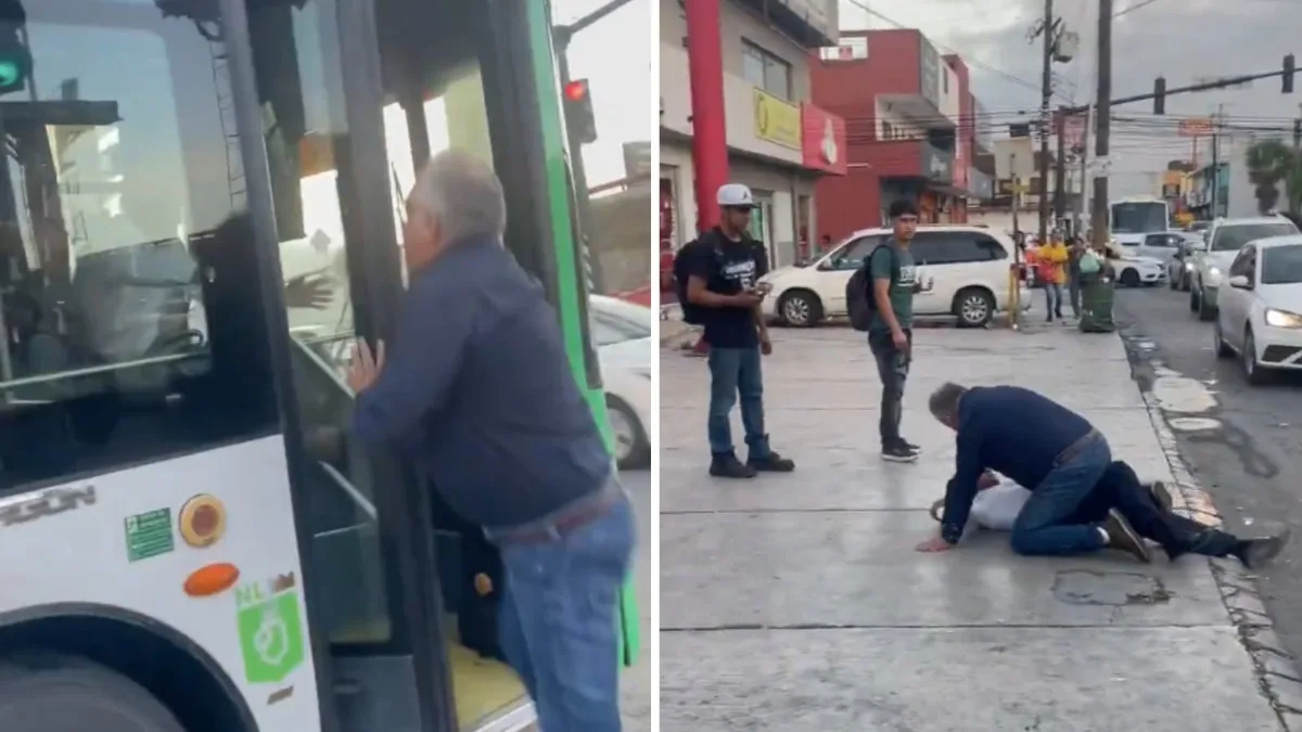Automovilista reclama a chofer de camión y terminan a golpes en Apodaca, Nuevo León