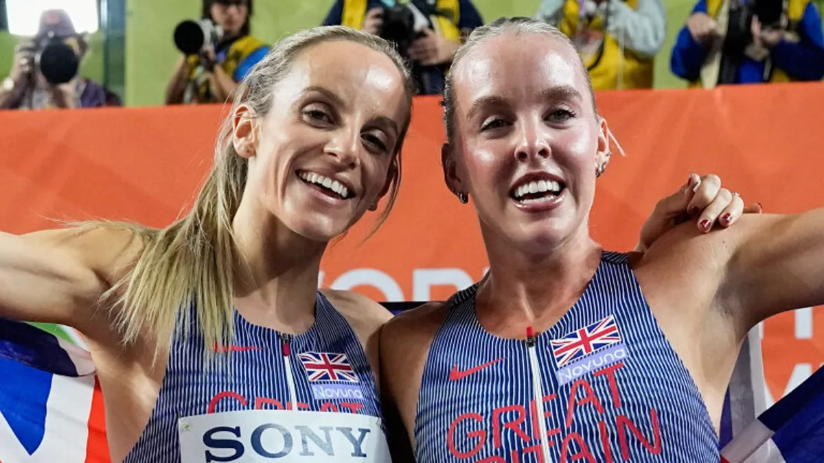 Hunter Bell celebrates in Team GB's 'glam' female track success