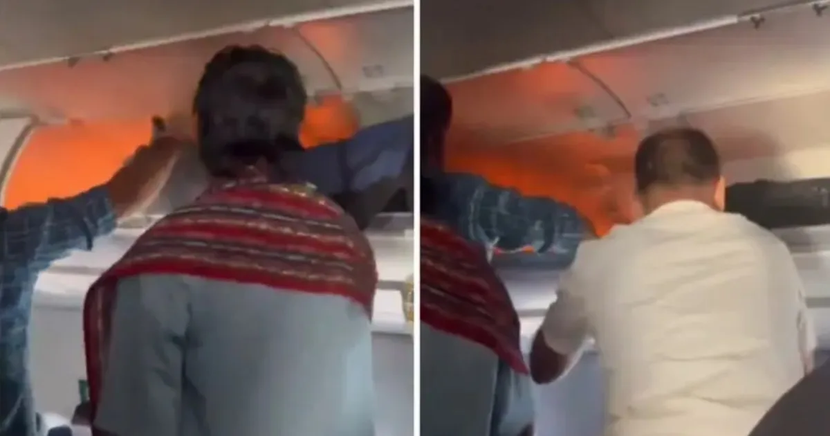 Pánico en el avión: se incendió una batería portátil en pleno vuelo y los pasajeros grabaron el desesperante momento