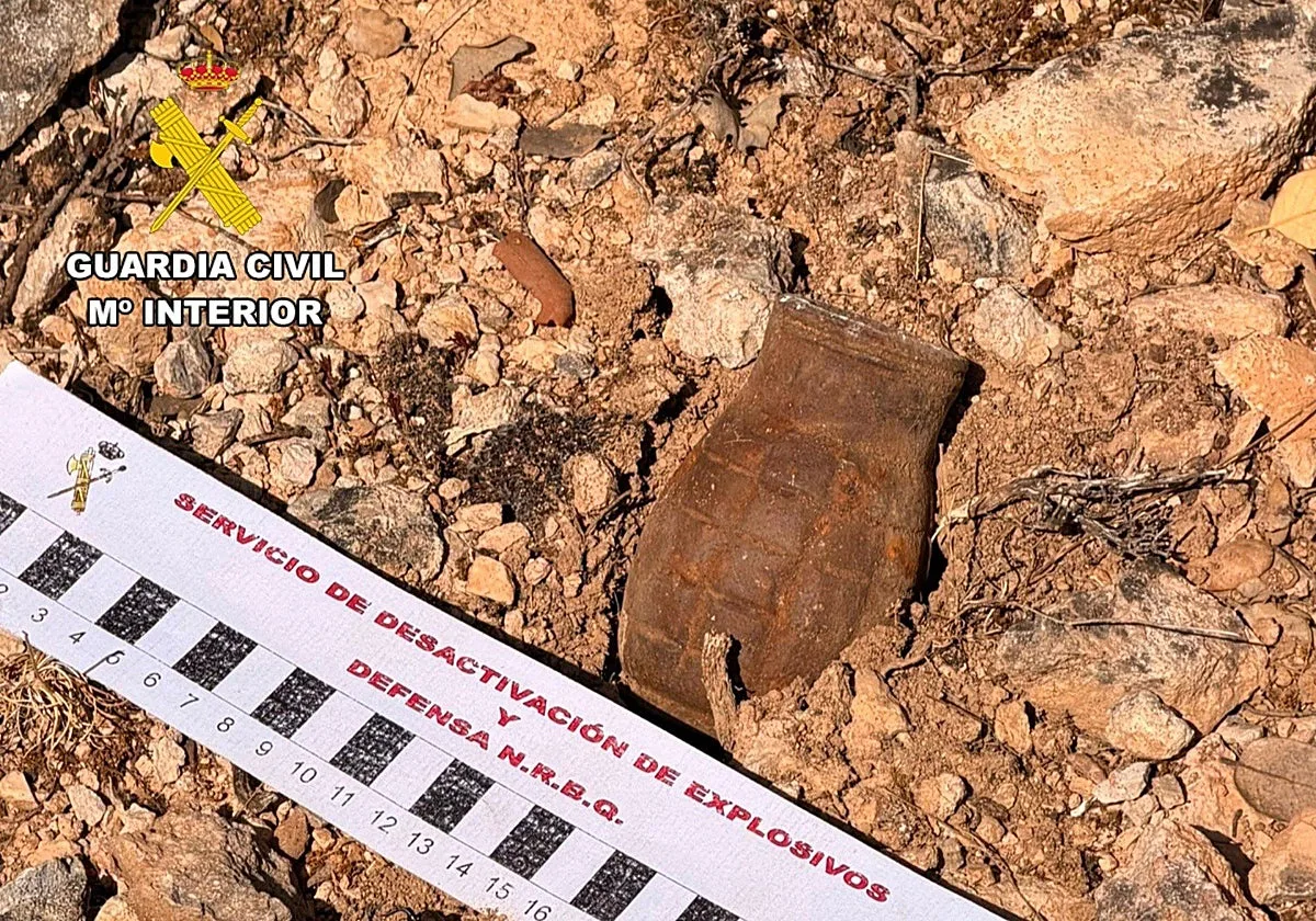 Desactivada una granada de mano originaria de la Guerra Civil en Abánades (Guadalajara)