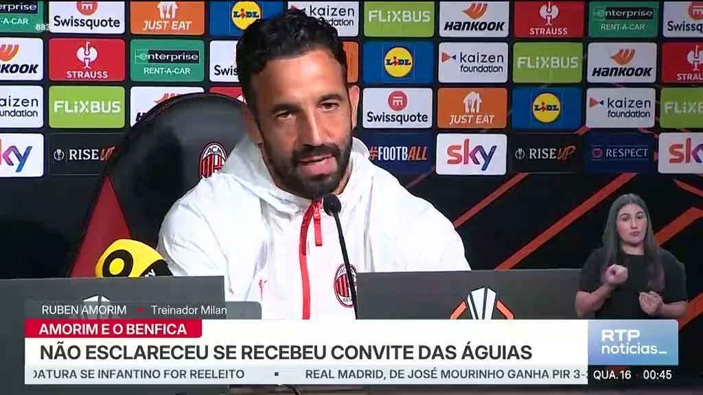 Liga Europa. Amorim contorna interesse do Benfica e elogia "águias"