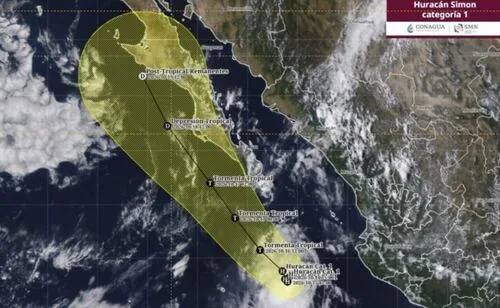 Huracán Simon mantiene en alerta a Baja California Sur; prevén lluvias fuertes para el sábado 17 octubre
